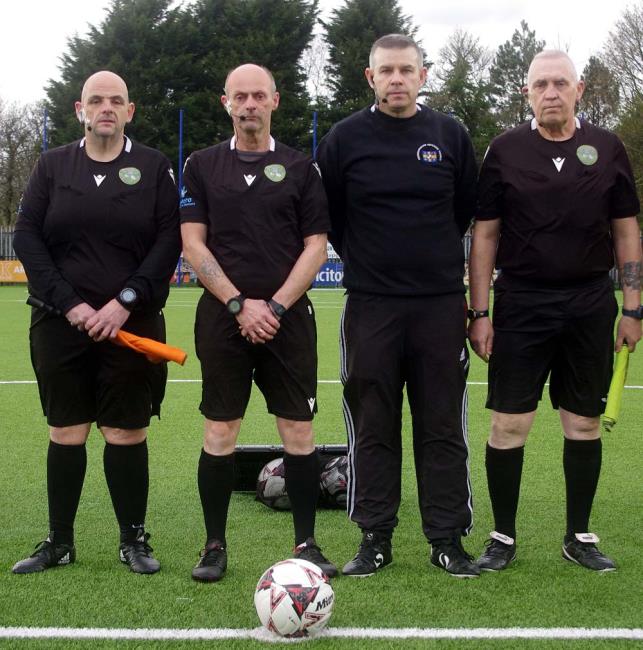 Match officials - Richard Gwyther, Alan Boswell, Dean Driscoll and Paul Rooney